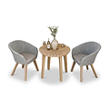 Roma FSC Sunray 80cm Bistro Set with 2 Sol Dining Chairs