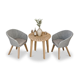 Roma FSC Sunray 80cm Bistro Set with 2 Sol Dining Chairs