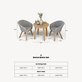 Roma FSC Sunray 80cm Bistro Set with 2 Sol Dining Chairs