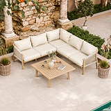 FSC 1 Roma Corner Set with 90cm Square Coffee Table from Roseland Furniture