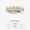 Roma FSC 5 Seater Corner Lounge Set with 90cm Square Coffee Table