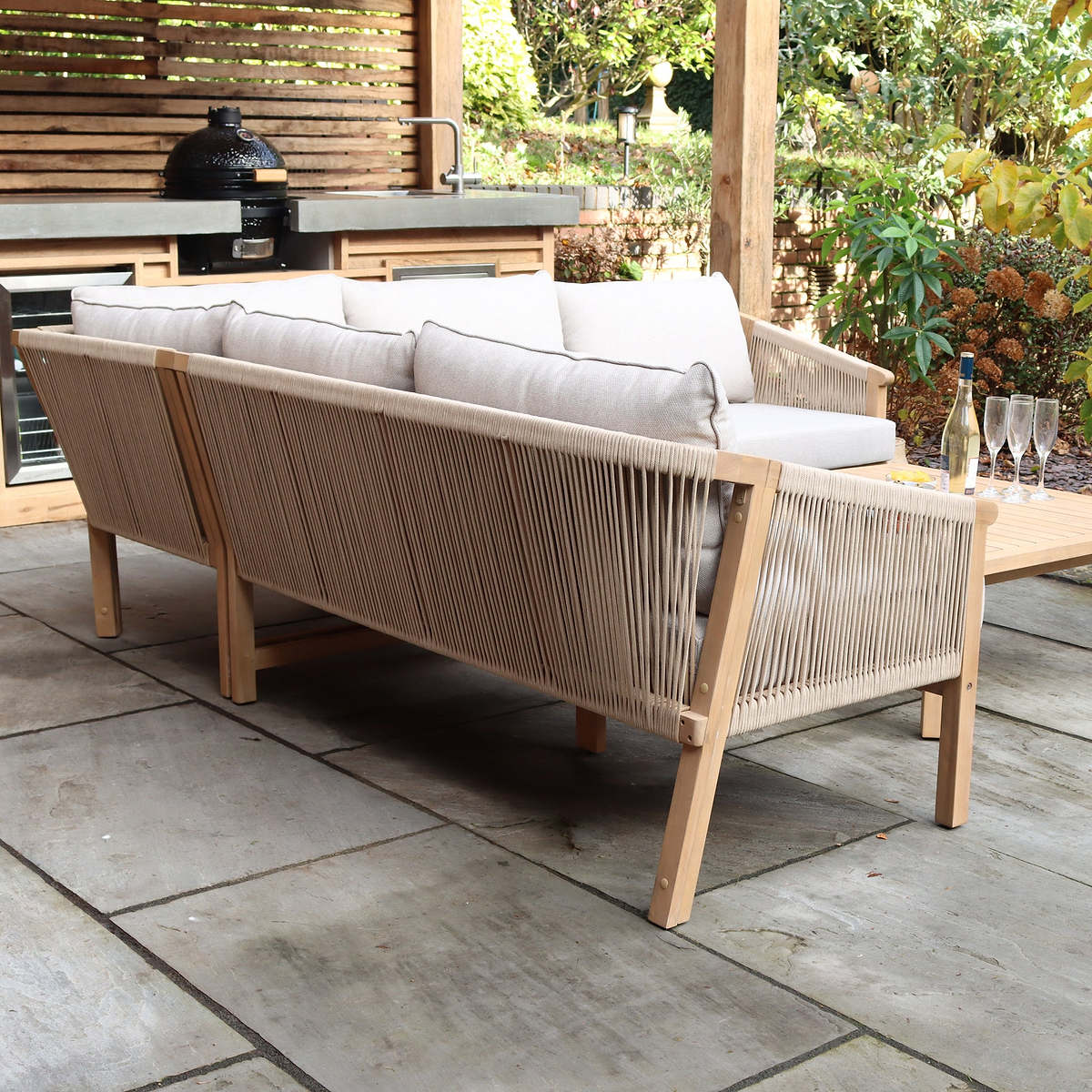 FSC 1 Roma Corner Set with 90cm Square Coffee Table from Roseland Furniture