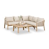 Roma FSC 5 Seater Corner Lounge Set with 90cm Square Coffee Table