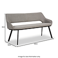 A modern gray sofa stands stationary against a white background, with dimensions labeled as 82cm high, 160cm wide, and 62cm deep. Text states "Image for size information only."