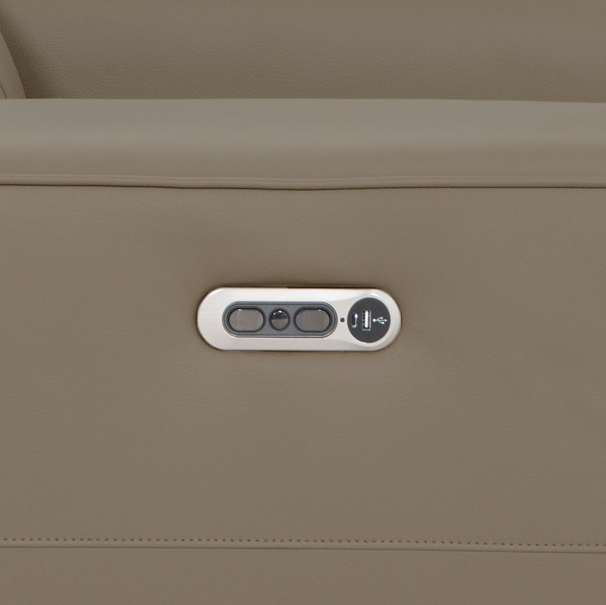 Radford Leather Power Reclining Corner Chaise Sofa close up of control device