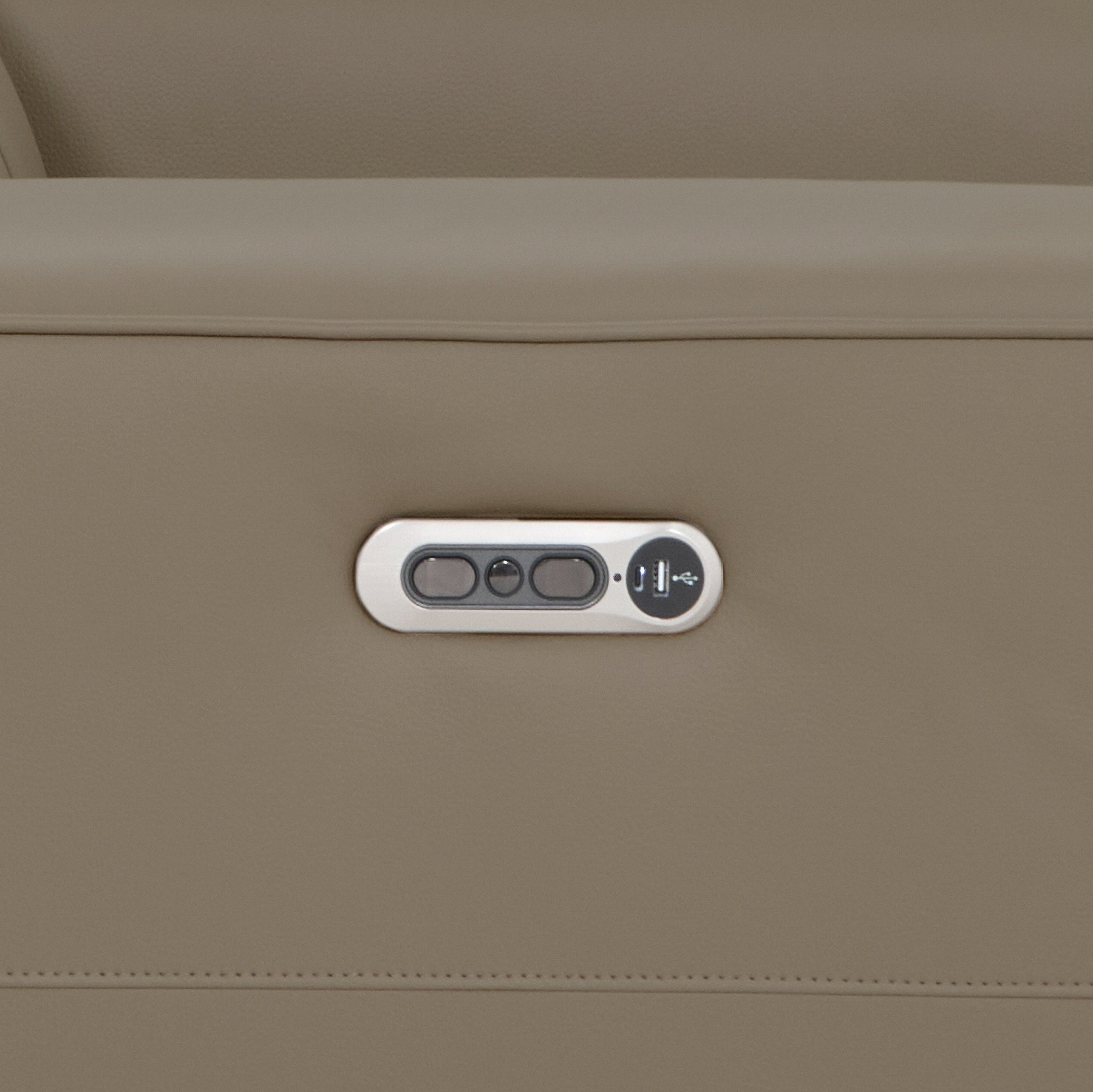 Radford Leather Power Reclining Corner Chaise Sofa close up of control device