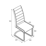 Rhoslyn Faux Leather Dining Chair dimensions