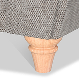 Rusford Grey Snuggler Armchair close up of turned foot