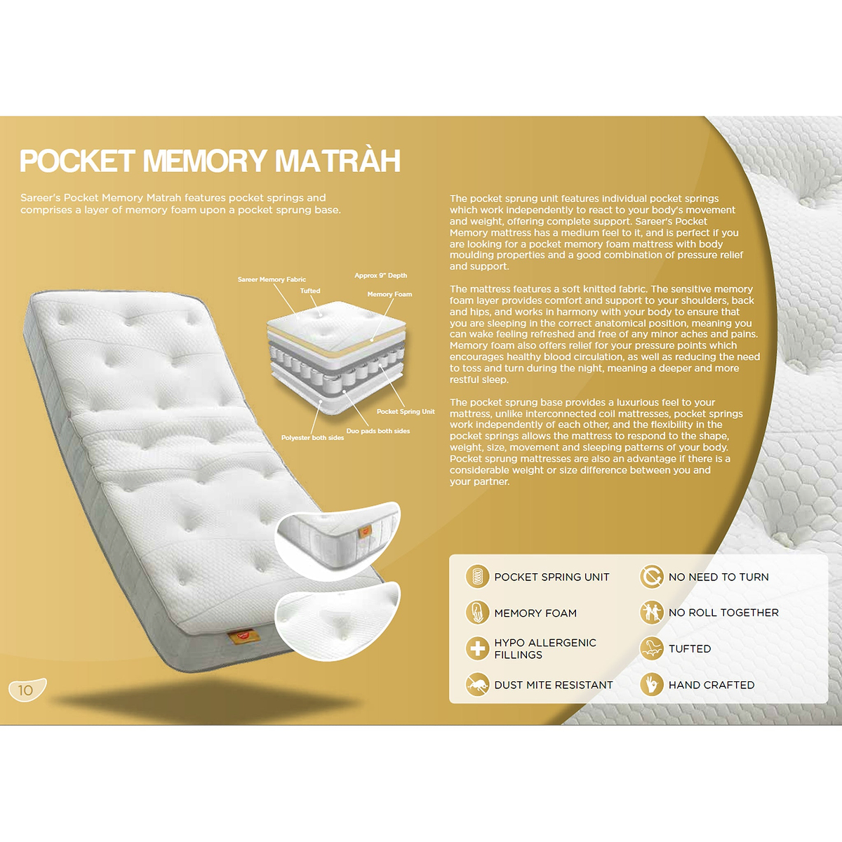 Matrrah Matrah Memory Pocket Sprung Mattress | Comfort & Support