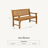 Sofia 150cm 2 Seater Garden Bench from Roseland Furniture