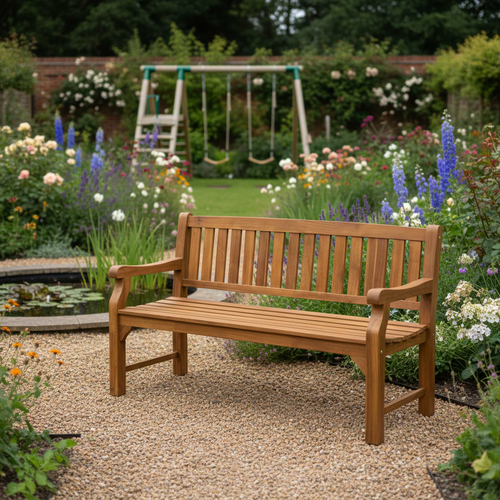 Sofia 180cm 3 Seater Acacia Garden Bench from Roseland Furniture