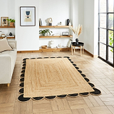 Natural Chesney Jute Scalloped Edge Natural Rug from Roseland Furniture
