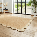 Natural Chesney Jute Scalloped Edge Natural Rug from Roseland Furniture