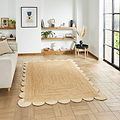 Natural Chesney Jute Scalloped Edge Natural Rug from Roseland Furniture