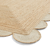 Natural Chesney Jute Scalloped Edge Natural Rug from Roseland Furniture