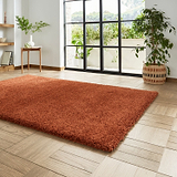 Roswell Terracotta Stain Resistant Shaggy Rug for living room
