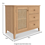 Albany Oak Rattan Small Sideboard from Roseland Furniture