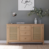 Albany Oak Rattan Large Sideboard from Roseland Furniture