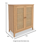 Albany Oak Rattan Small Cupboard from Roseland Furniture
