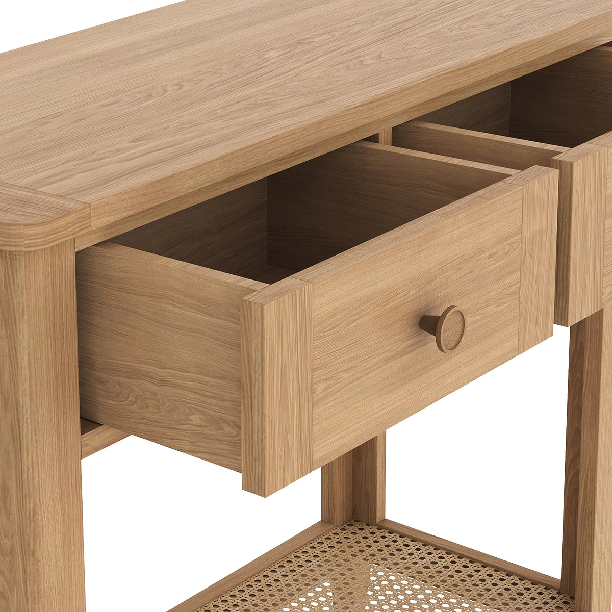 Albany Oak Rattan Console Table from Roseland Furniture