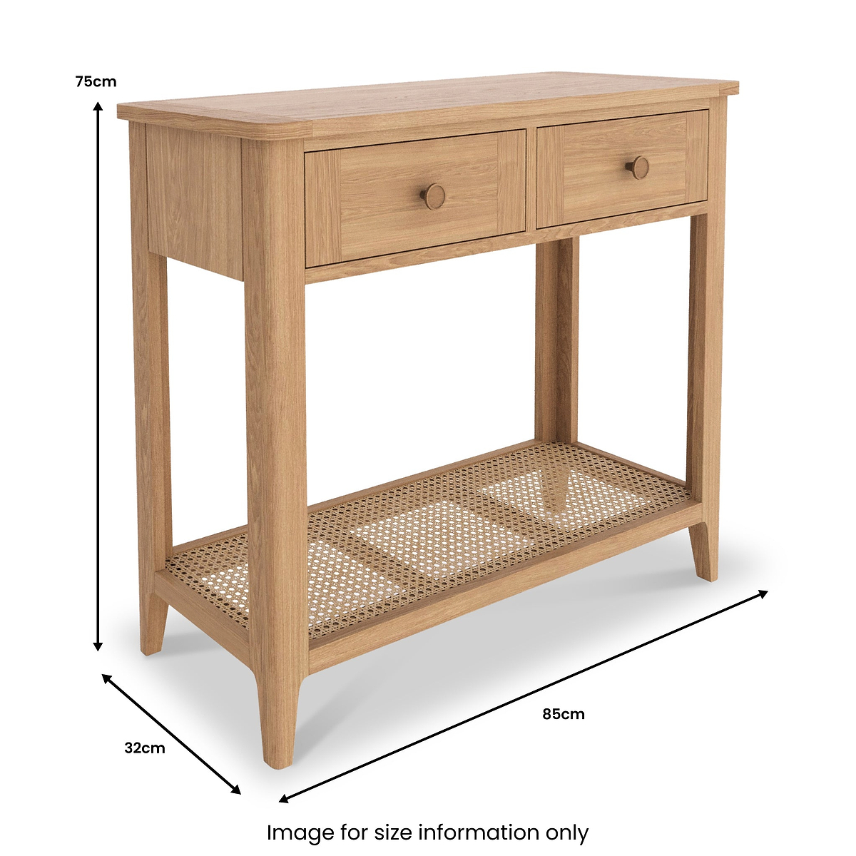 Albany Oak Rattan Console Table from Roseland Furniture