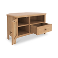Albany Oak Rattan 90cm Corner TV Unit from Roseland Furniture