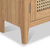 Albany Oak Rattan 90cm Corner TV Unit from Roseland Furniture