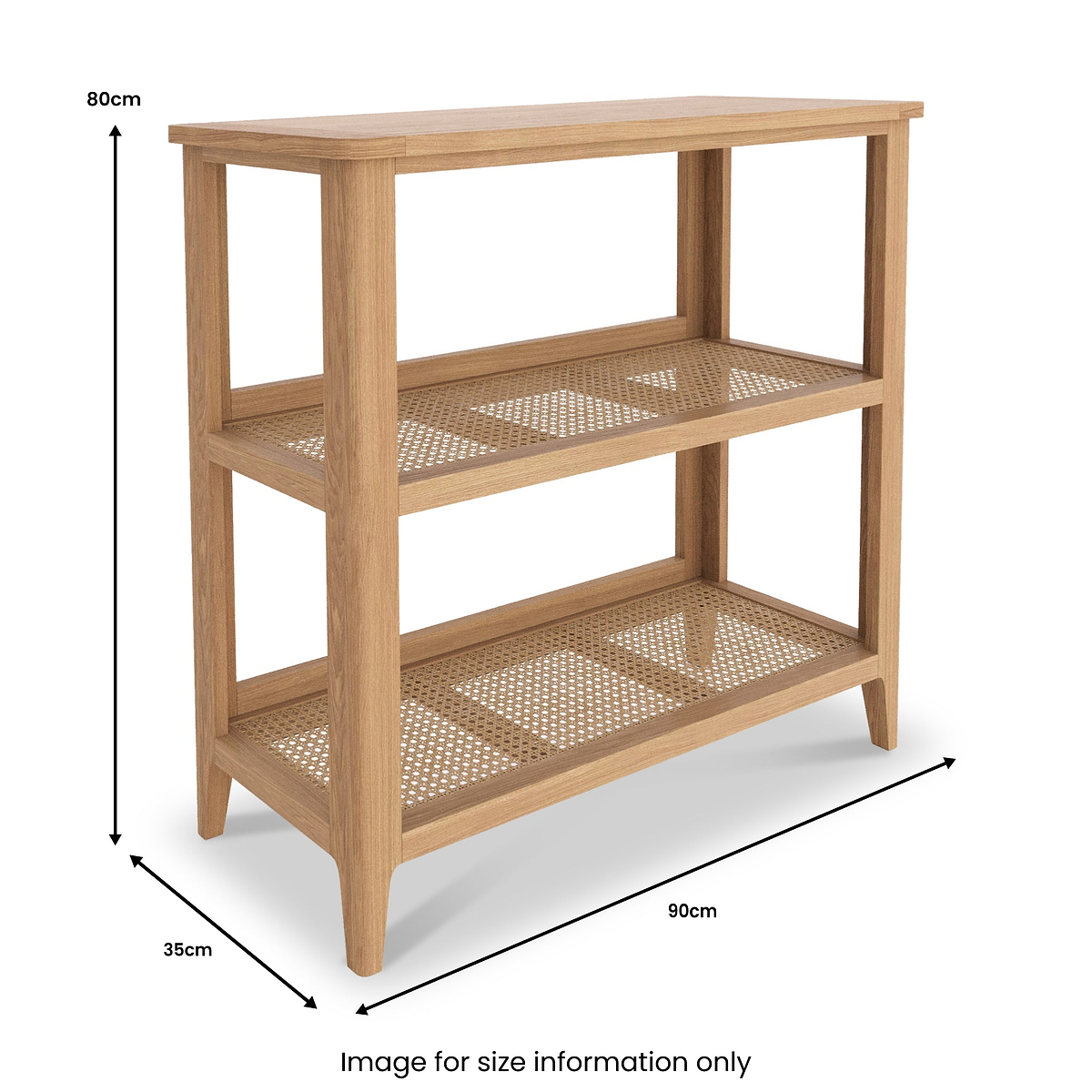 Albany Oak Rattan Small Bookshelf from Roseland Furniture