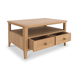 Albany Oak Rattan 2 Drawer Coffee Table from Roseland Furniture