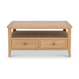 Albany Oak Rattan 2 Drawer Coffee Table from Roseland Furniture