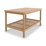 Albany Oak Rattan Coffee Table With Shelf from Roseland Furniture