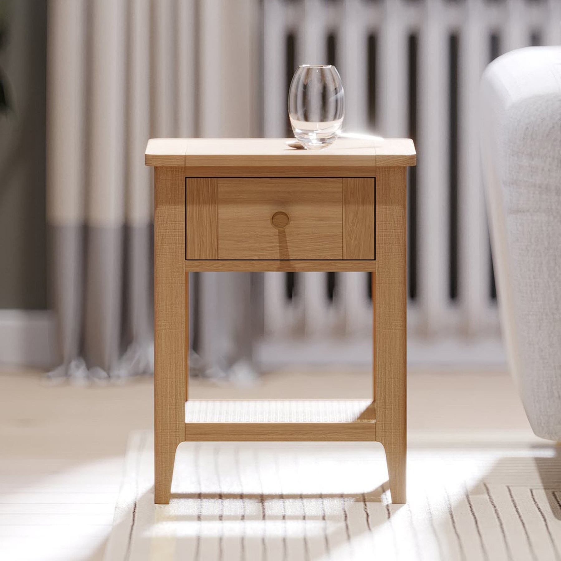 Albany Oak Rattan Lamp Table from Roseland Furniture