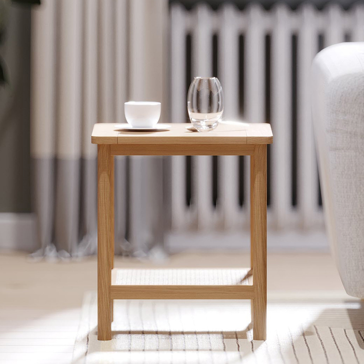 Albany Oak Rattan Side Table from Roseland Furniture