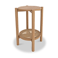 Albany Oak Rattan Round Side Table from Roseland Furniture