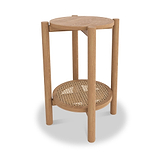 Albany Oak Rattan Round Side Table from Roseland Furniture