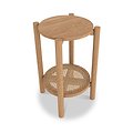 Albany Oak Rattan Round Side Table from Roseland Furniture
