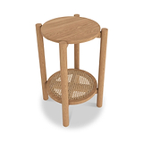 Albany Oak Rattan Round Side Table from Roseland Furniture