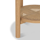 Albany Oak Rattan Round Side Table from Roseland Furniture