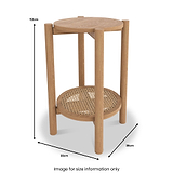 Albany Oak Rattan Round Side Table from Roseland Furniture