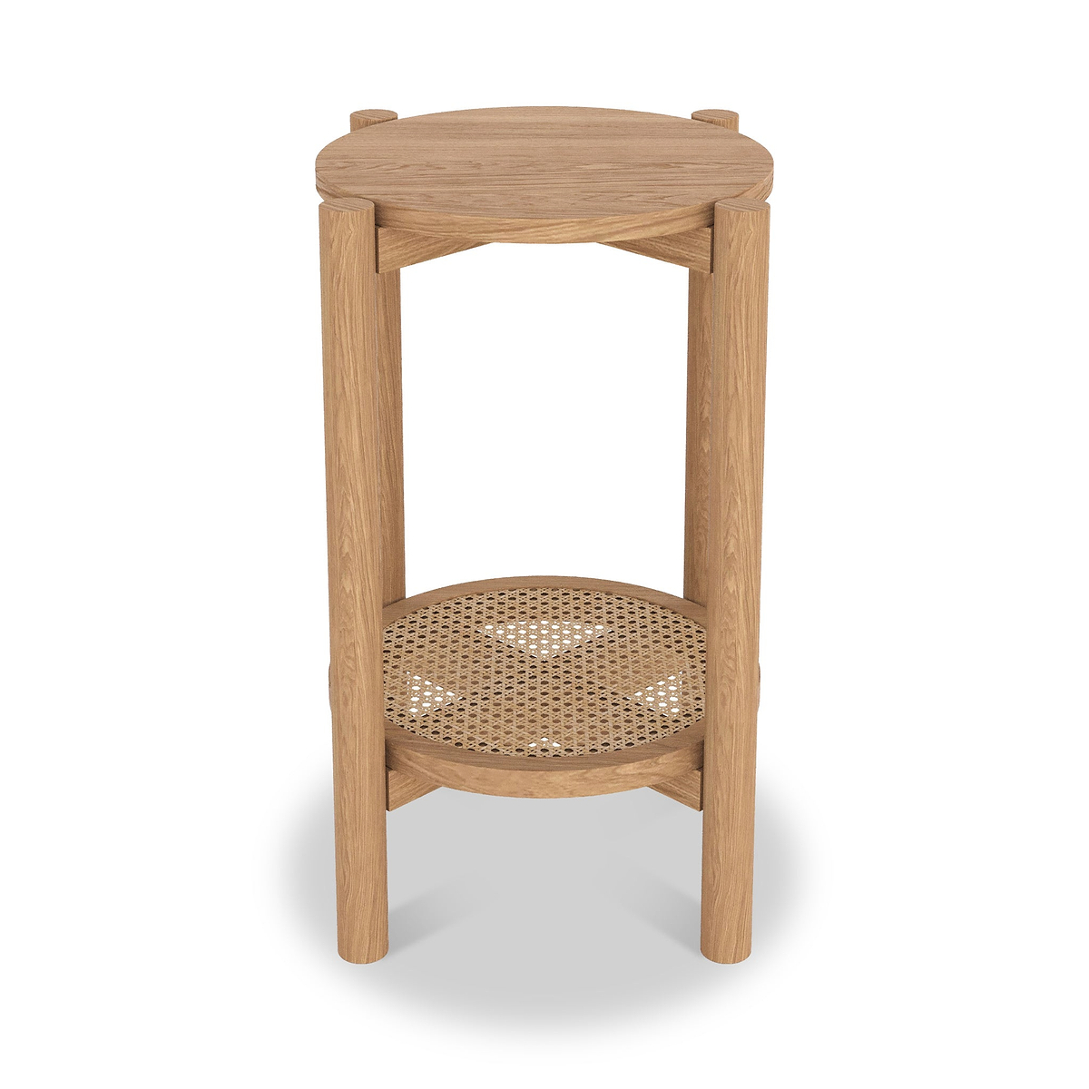 Albany Oak Rattan Round Side Table from Roseland Furniture