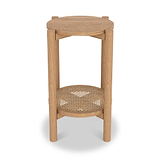 Albany Oak Rattan Round Side Table from Roseland Furniture