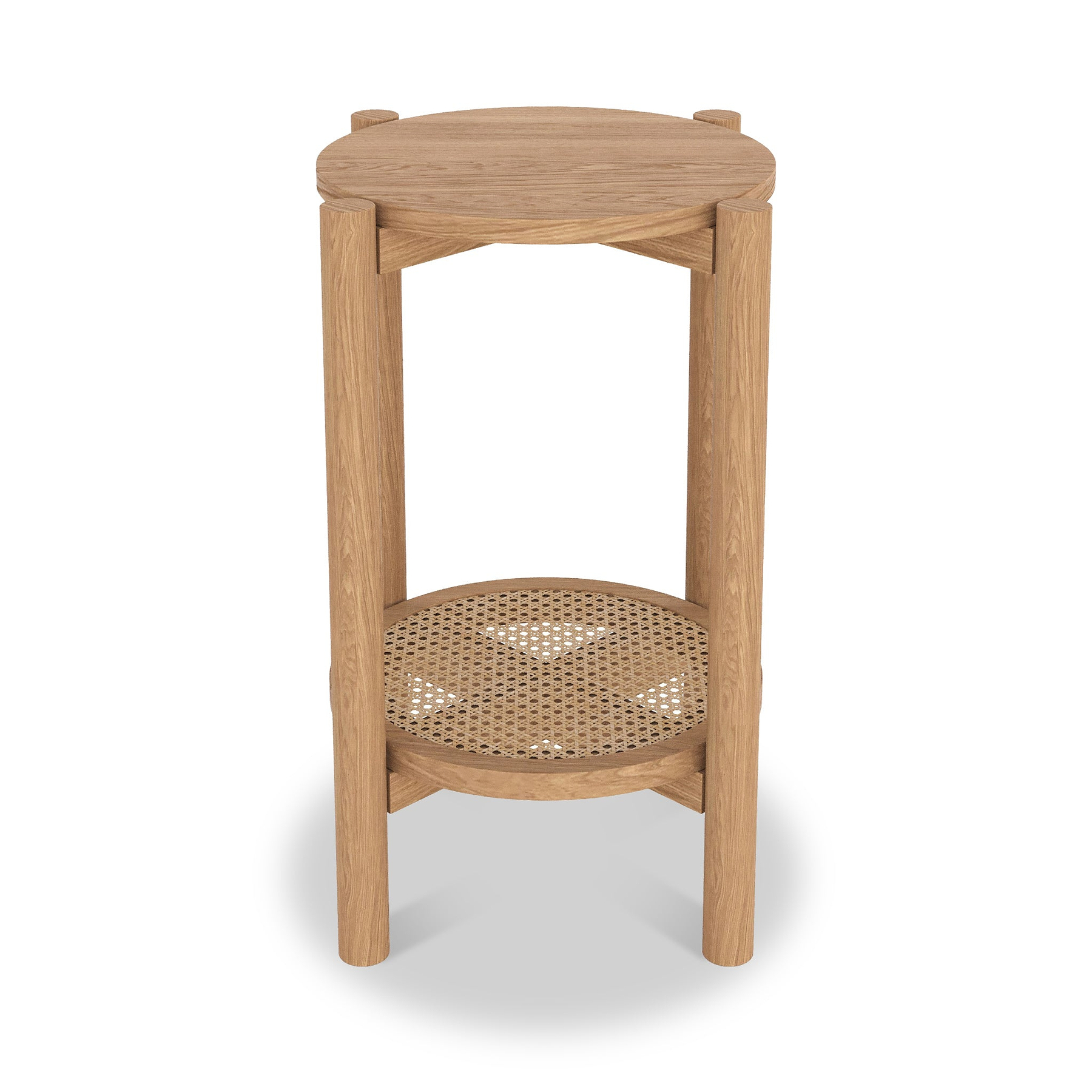 Albany Oak Rattan Round Side Table from Roseland Furniture