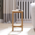 Albany Oak Rattan Round Side Table from Roseland Furniture