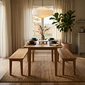 Albany Oak Rattan 140 180cm Ext Dining Table from Roseland Furniture