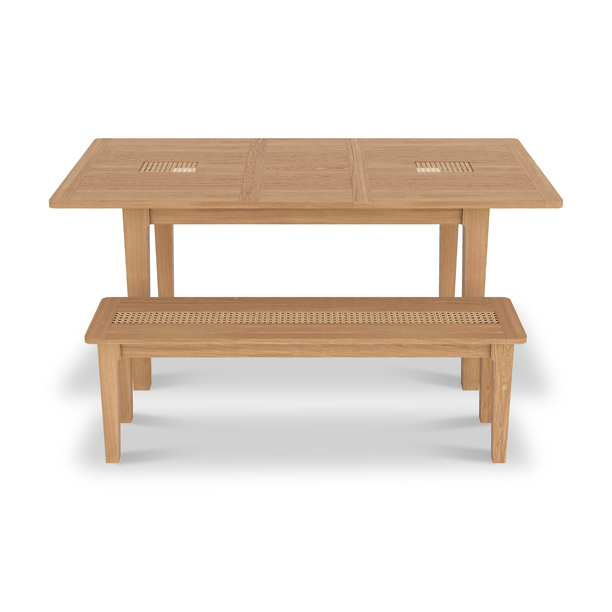 Albany Oak Rattan 140 180cm Ext Dining Table from Roseland Furniture