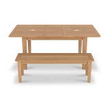 Albany Oak Rattan 140 180cm Ext Dining Table from Roseland Furniture