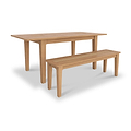 Albany Oak Rattan 110cm Dining Bench Close1 from Roseland Furniture