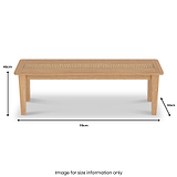 Albany Oak Rattan 110cm Dining Bench Close1 from Roseland Furniture