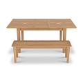 Albany Oak Rattan 110cm Dining Bench Close1 from Roseland Furniture