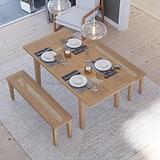 Albany Oak Rattan 110cm Dining Bench Close1 from Roseland Furniture
